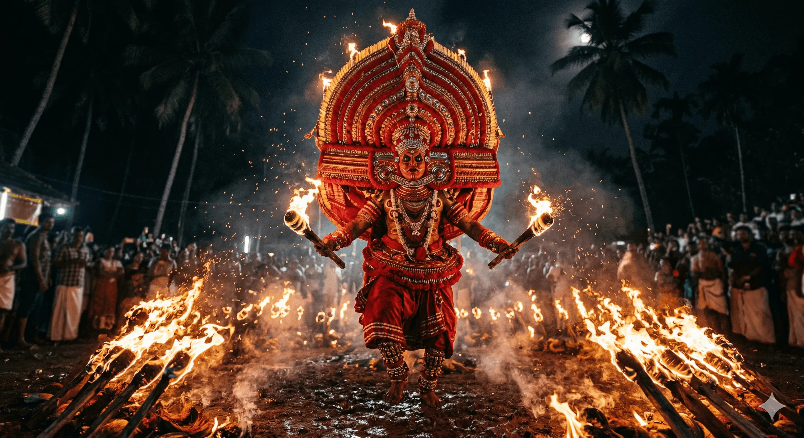 Theyyam ritual performer in divine costume